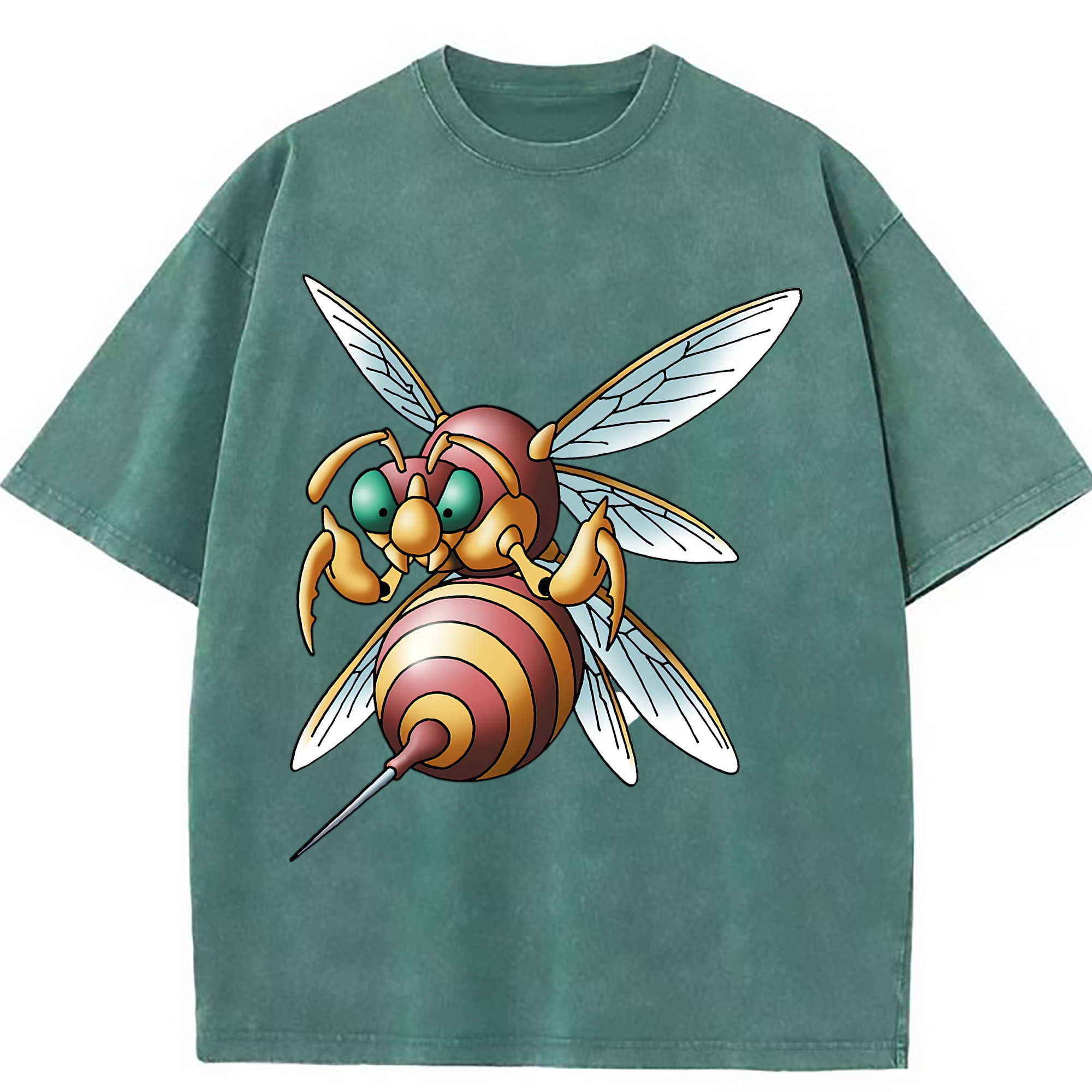 （画像用） ドラゴンクエスト Doragon Kuesuto Dragon Quest 綿100% ヴィンテージ風 半袖Tシャツ（フロントプリント）